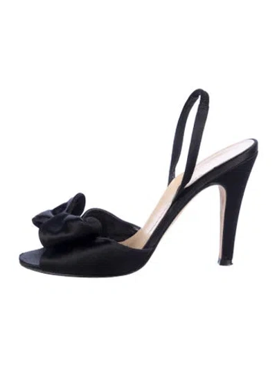 Pre-owned Kate Spade Satin Bow Accents Slingback Pumps In Blue