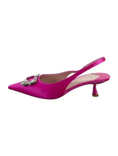 Pre-owned Kate Spade Satin Bow Accents Slingback Pumps In Pink