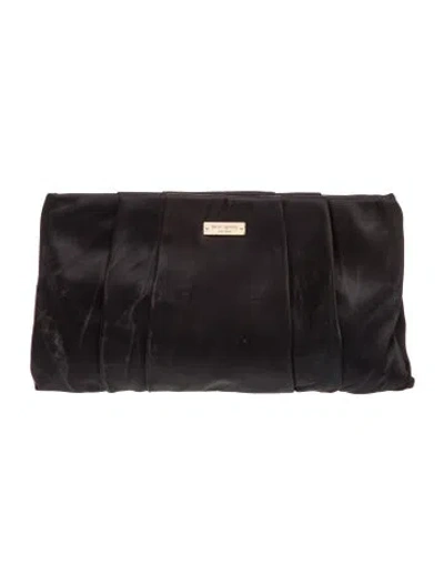 Pre-owned Kate Spade Satin Clutch In Black