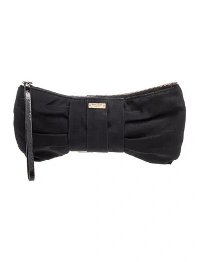 Pre-owned Kate Spade Satin Clutch In Black