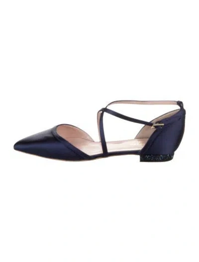 Pre-owned Kate Spade Satin Mules In Blue