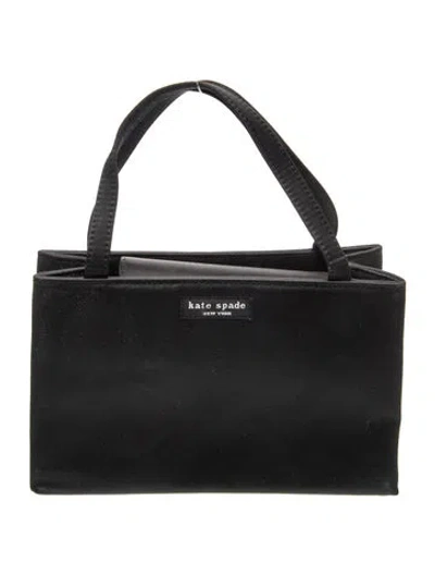 Pre-owned Kate Spade Satin Shoulder Bag In Black