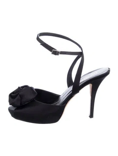 Pre-owned Kate Spade Satin Slingback Pumps In Black