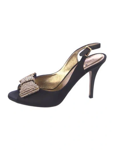 Pre-owned Kate Spade Satin Slingback Pumps In Blue