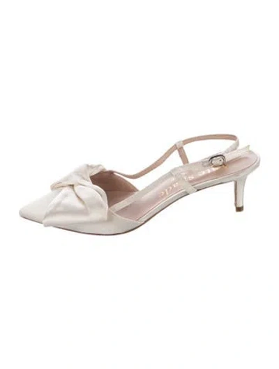 Pre-owned Kate Spade Satin Slingback Pumps In Neutral