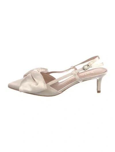 Pre-owned Kate Spade Satin Slingback Pumps In Neutral