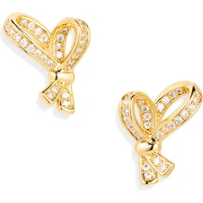 Kate Spade Saturday All Tied Up Pavé Stud Earrings In Gold