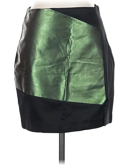Pre-owned Kate Spade Saturday Faux Leather Skirt In Green