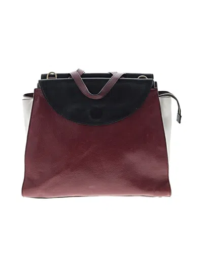 Pre-owned Kate Spade Saturday Leather Shoulder Bag In Burgundy