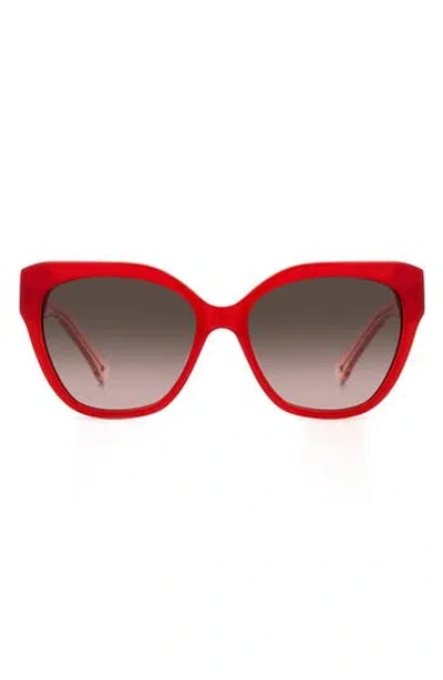 Kate Spade Savanna 57mm Gradient Cat Eye Sunglasses In Red