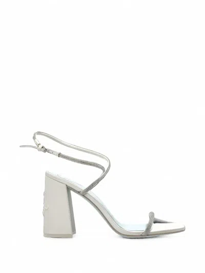 Kate Spade Say I Do Crystal-embellished Block-heel Sandals In Silver