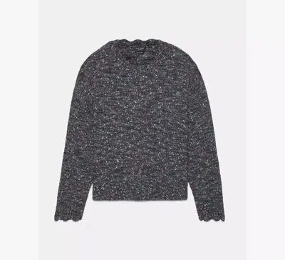 Kate Spade Scallop Crew Neck Sweater In Gray