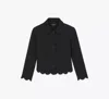 Kate Spade Scalloped Double Crepe Jacket In Black