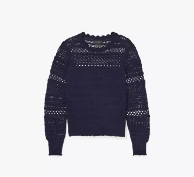 Kate Spade Scallop Lace Sweater In Blue