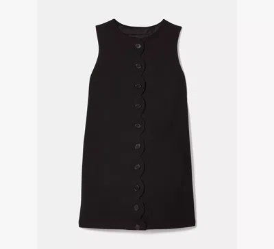 Kate Spade Scallop Shift Dress In Black
