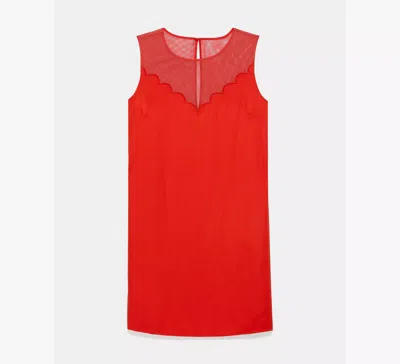 Kate Spade Scallop Shift Dress In Red