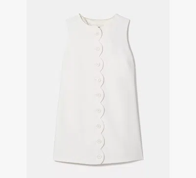 Kate Spade Scallop Shift Dress In White