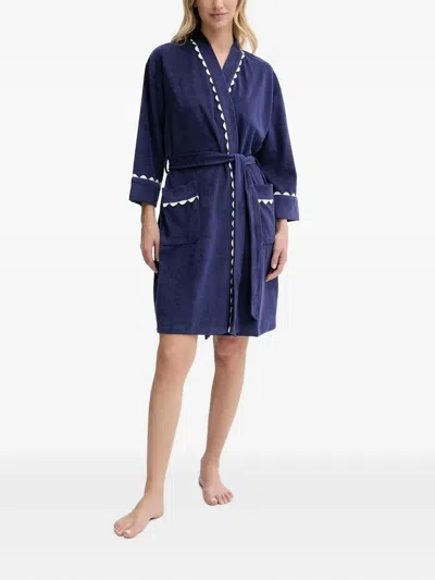 KATE SPADE SCALLOP-TRIMMED ROBE