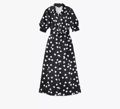Kate Spade Scattered Hearts Shirtdress In Black/french Cream