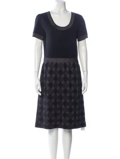 Pre-owned Kate Spade Scoop Neck Knee-length Dress In Black