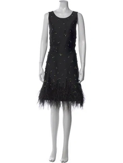 Pre-owned Kate Spade Scoop Neck Knee-length Dress In Black