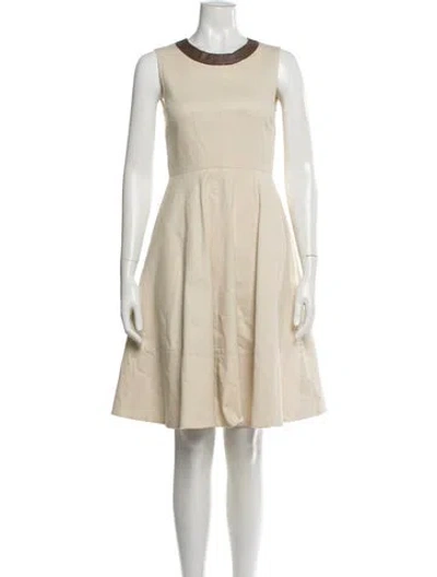 Pre-owned Kate Spade Scoop Neck Knee-length Dress In Neutral