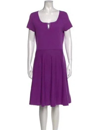 Pre-owned Kate Spade Scoop Neck Knee-length Dress In Purple