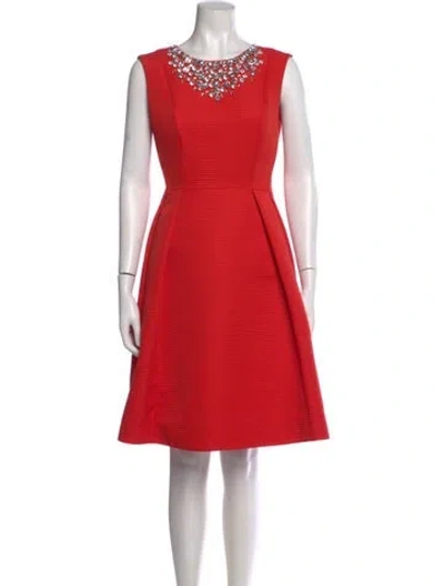 Pre-owned Kate Spade Scoop Neck Knee-length Dress In Red