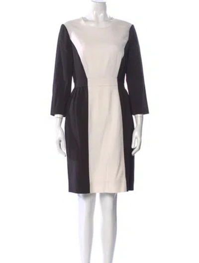 Pre-owned Kate Spade Scoop Neck Knee-length Dress In White