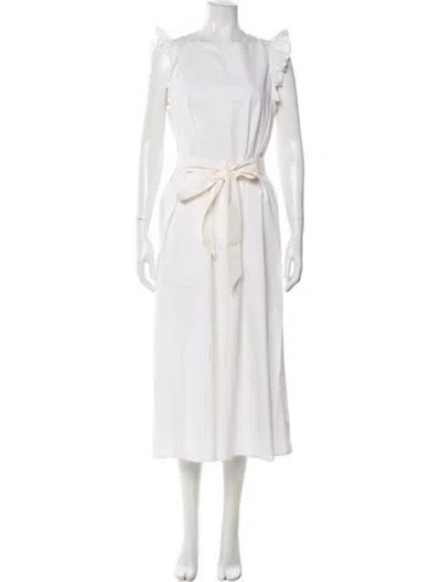 Pre-owned Kate Spade Scoop Neck Long Dress In White