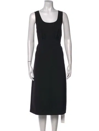 Pre-owned Kate Spade Scoop Neck Midi Length Dress In Black