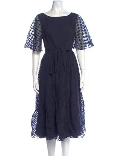 Pre-owned Kate Spade Scoop Neck Midi Length Dress In Blue