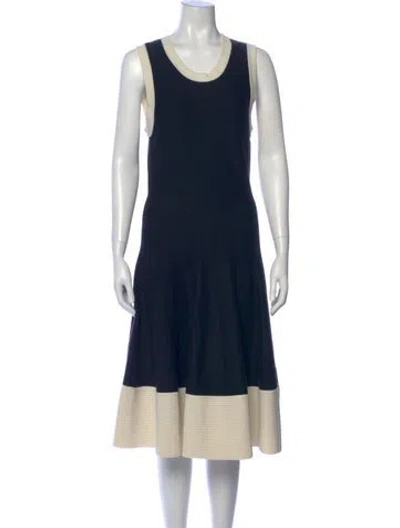 Pre-owned Kate Spade Scoop Neck Midi Length Dress In Blue