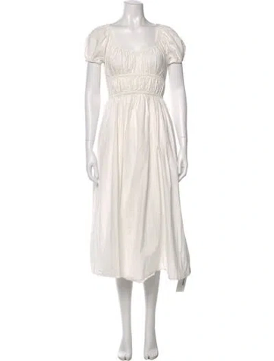 Pre-owned Kate Spade Scoop Neck Midi Length Dress In Neutral