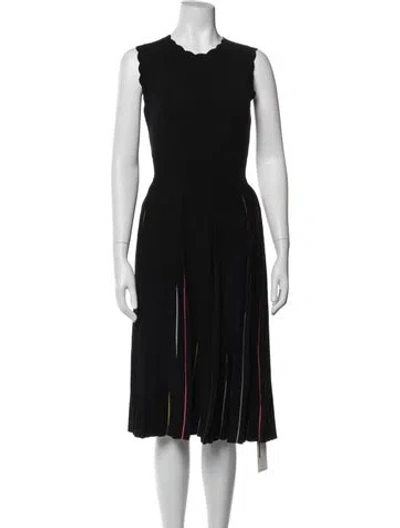 Pre-owned Kate Spade Scoop Neck Midi Length Dress W/ Tags In Black