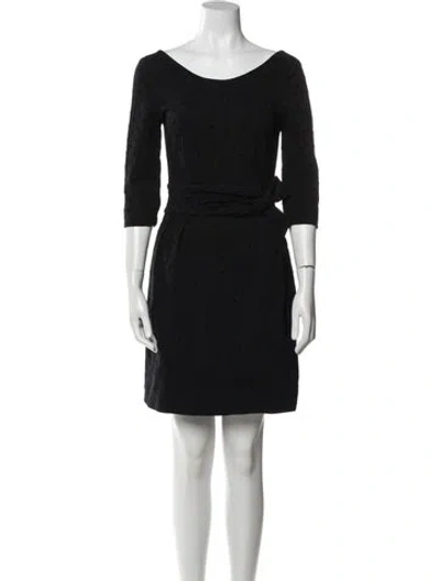 Pre-owned Kate Spade Scoop Neck Mini Dress In Black