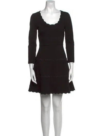 Pre-owned Kate Spade Scoop Neck Mini Dress In Black