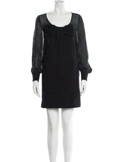Pre-owned Kate Spade Scoop Neck Mini Dress In Black