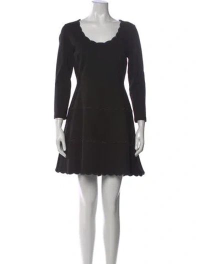 Pre-owned Kate Spade Scoop Neck Mini Dress In Black