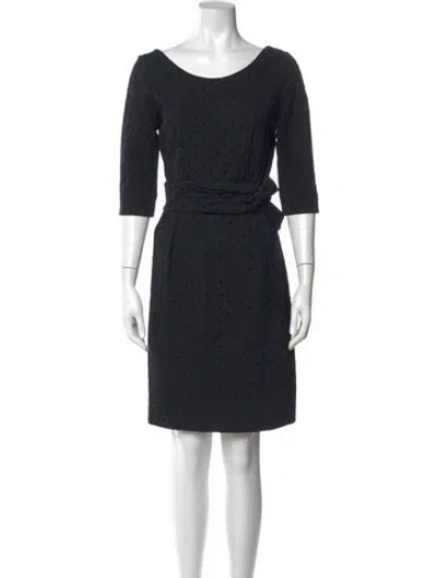 Pre-owned Kate Spade Scoop Neck Mini Dress In Black
