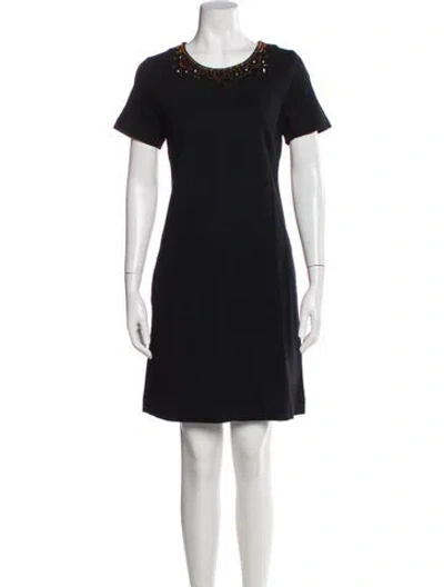 Pre-owned Kate Spade Scoop Neck Mini Dress In Blue