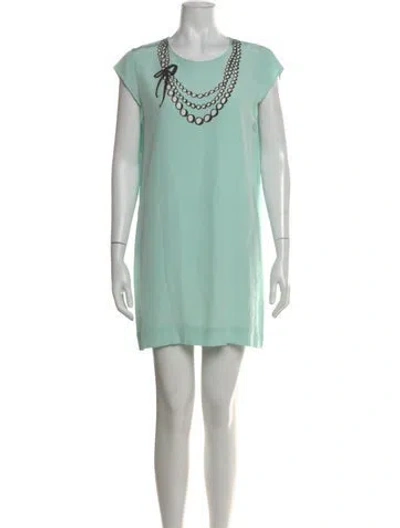 Pre-owned Kate Spade Scoop Neck Mini Dress In Green