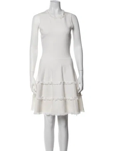 Pre-owned Kate Spade Scoop Neck Mini Dress In Neutrals