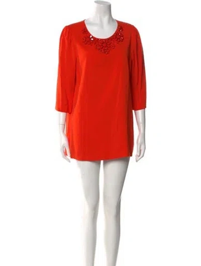 Pre-owned Kate Spade Scoop Neck Mini Dress In Orange