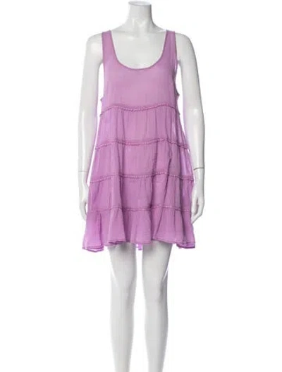 Pre-owned Kate Spade Scoop Neck Mini Dress In Purple