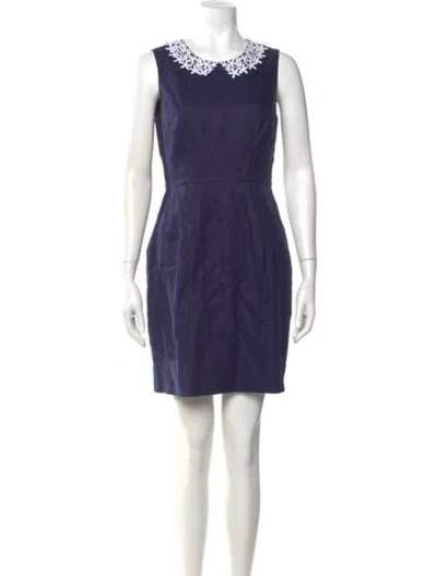 Pre-owned Kate Spade Scoop Neck Mini Dress W/ Tags In Blue