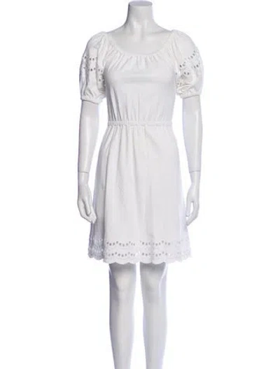 Pre-owned Kate Spade Scoop Neck Mini Dress In White