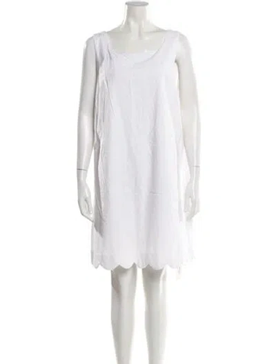Pre-owned Kate Spade Scoop Neck Mini Dress In White