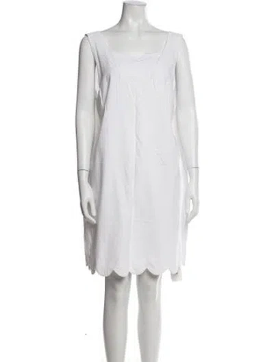 Pre-owned Kate Spade Scoop Neck Mini Dress In White
