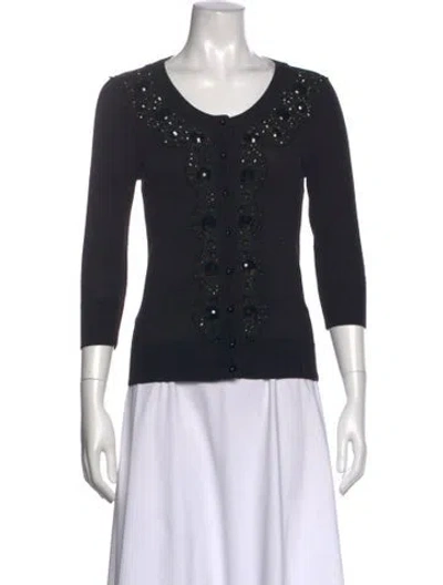 Pre-owned Kate Spade Scoop Neck Sweater In Black